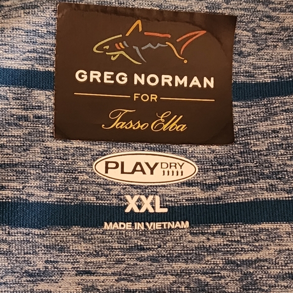 Greg Norman Tasso Elba Men's Polo 2XL Golf Blue Ombre Fade Striped Shirt XXL - Picture 7 of 9
